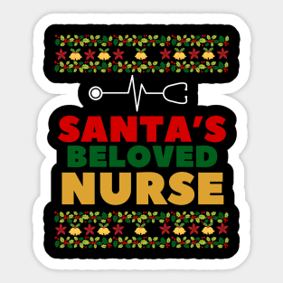 Santas Beloved Nurse Sticker